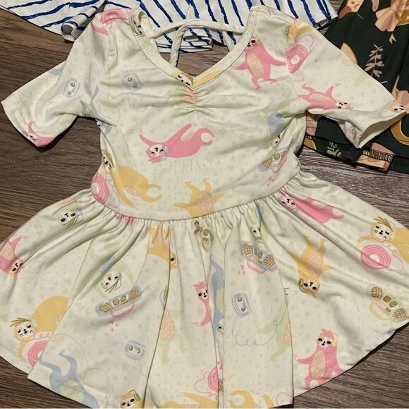 Dot Dot Smile 6 Ballet Style Dresses Multiple Patterns and Colors Size 6-12 mos - Picture 2 of 12